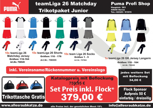 Puma teamLiga26 Matchday Jersey Trikotsatz